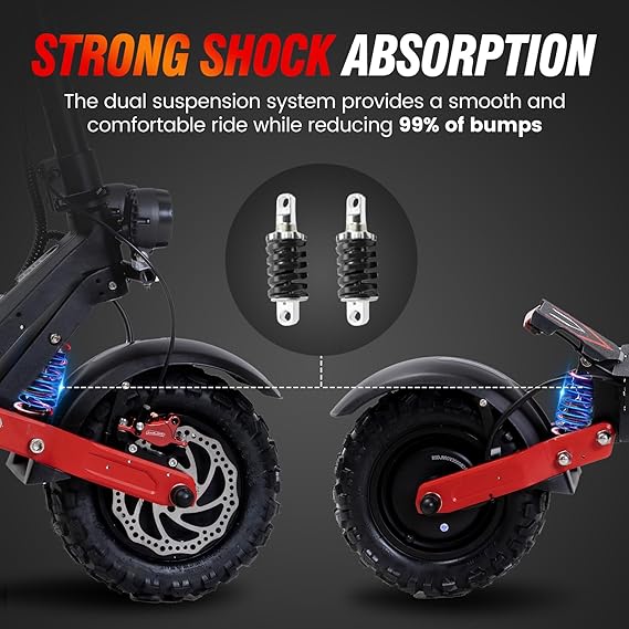 Electric Scooter with Seat for Adults, 60V 6000W Electric Scooters Adult 52mph with 1440WH Battery, Up to 50Miles Long Range, Dual Motor 11" Tubeless Off-Road Folding E-Scooter for Adults